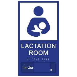 ADA Compliant Lactation Room Sign with Tactile Text and Grade 2 Braille with In-Use Slider - 6x11