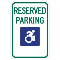 R7-8 New York Disabled Reserved Parking Signs - No Arrows - 12x18 - Reflective Rust-Free Heavy Gauge Aluminum ADA Parking Signs