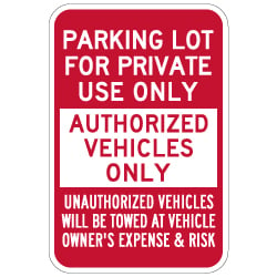 Parking Lot For Private Use Only Sign - 12x18 - Security Parking Lot Signs Made with Reflective Rust-Free Heavy Gauge Durable Aluminum available from STOPSignsAndMore.com