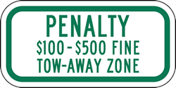 Virginia State Handicap Parking Penalty Sign - 12x6