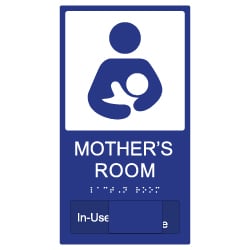 ADA Compliant Mother's Room Sign with Tactile Text and Grade 2 Braille with In-Use Slider - 6x11