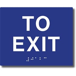 ADA Compliant To Exit Signs with Tactile Text and Grade 2 Braille - 5x4